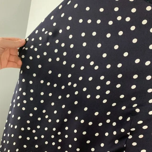 Talbots Polka Dot Sleeveless 100% Silk Midi Dress 10 Petites - Picture 4 of 12